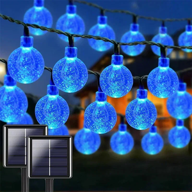 Solar Bubble Light String 8 Lighting Modes LED Lights Holiday Garden Tree Yard Party Christmas Outdoor Street Camping Decoration