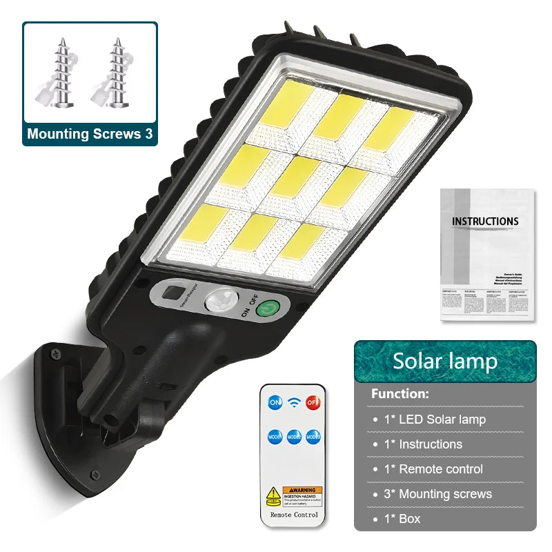 8800W Powerful Solar Street Light Motion Sensor Solar LED Light Outdoor Waterproof Wall Light Garden Decoration Balcony Lighting