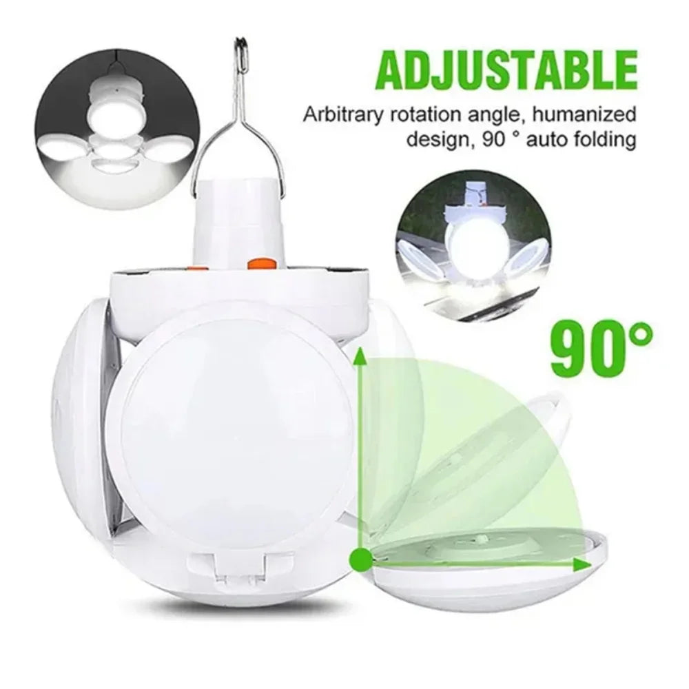 Portable Solar Camping Lantern Led Rechargeable Outdoor Hanging Tent Lamp Folding LED Football Bulbs With Hook Emergency Lights