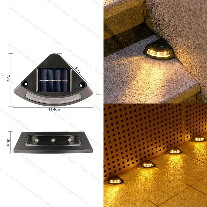 Outdoor Solar Step Lamp LED Decorative Lighting for Home Garden Staircase Patio Walkway Steps - Energy Efficient Garden Lights