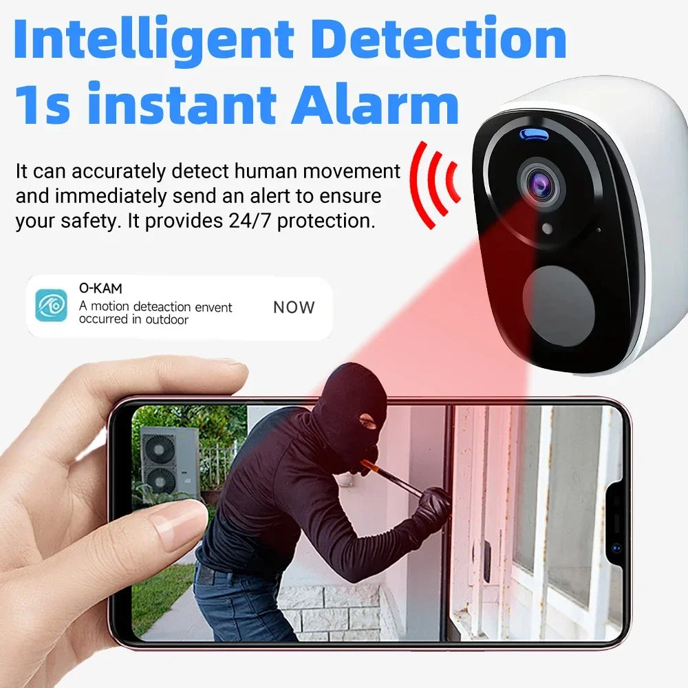 4G Solar Camera 5MP Wireless Outdoor Security Camera with Color Night Vision/Waterproof PIR Motion Alarm Solar/Battery Powered