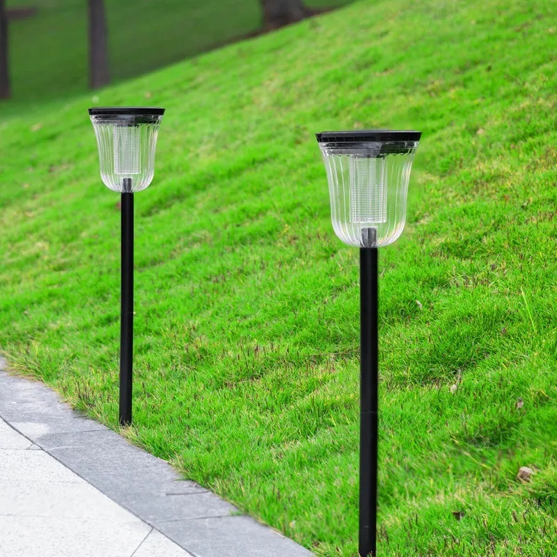 Solar Outdoor Lights New Garden Lamps Powered Waterproof Landscape Path for Yard Backyard Lawn Patio Decorative LED Lighting