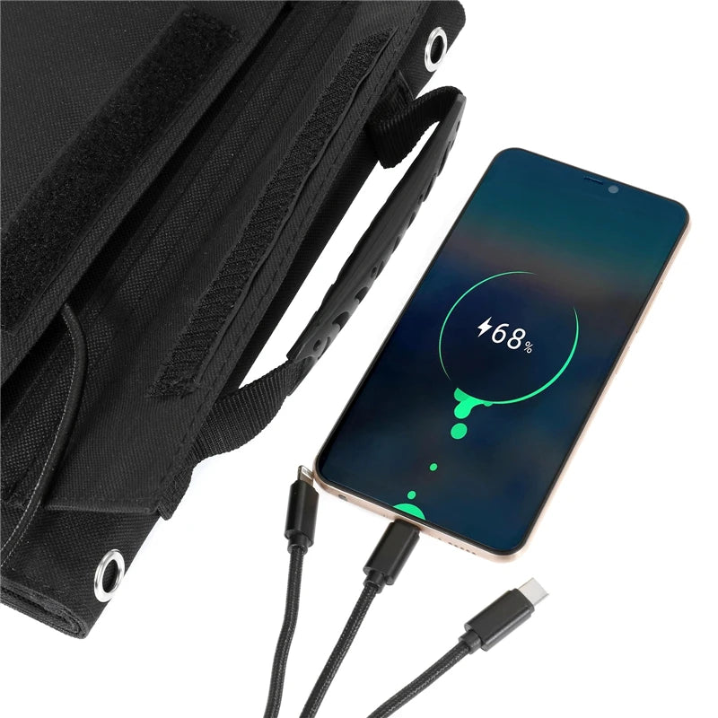 100W Solar Panel Folding Bag USB+DC Output Solar Charger Portable Foldable Solar Charging Device Outdoor Portable Power Supply