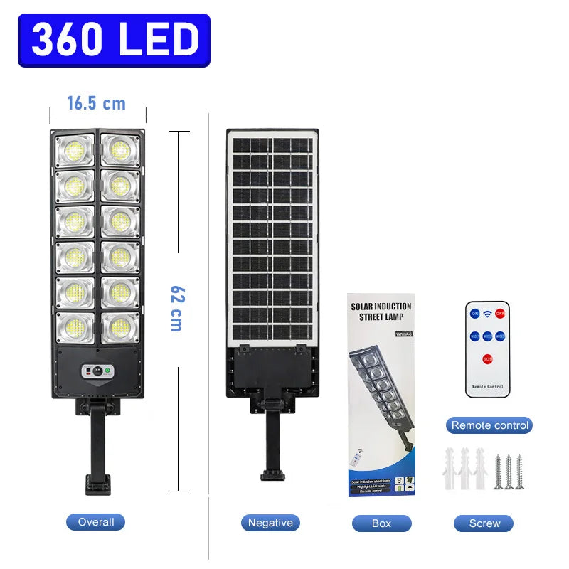 10000 Watts Solar Street Lights Outdoor 30000mAH 1000000 Lumens Motion Sensor Solar Lamp Waterproof Security Lighting for Garden