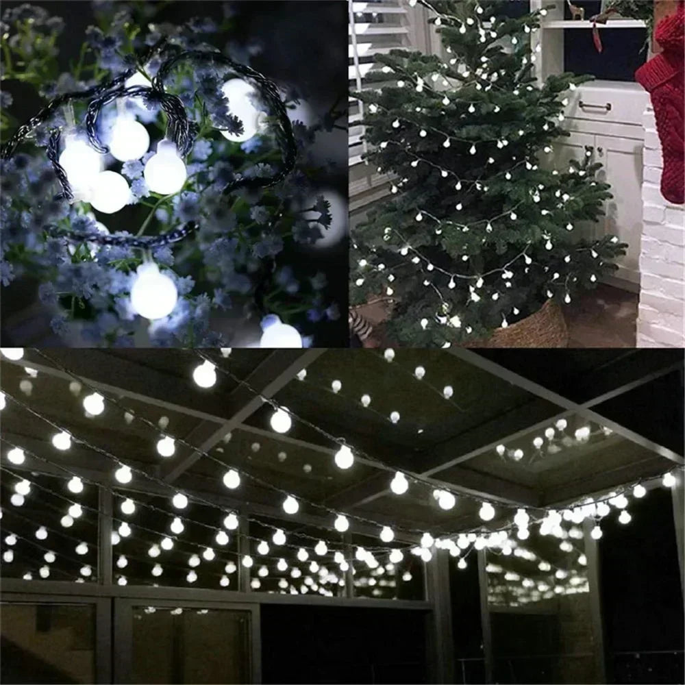 Solar String Light Outdoor Small Ball Lights with 8 Modes Waterproof Solar Powered Patio Light for Garden Christmas Halloween
