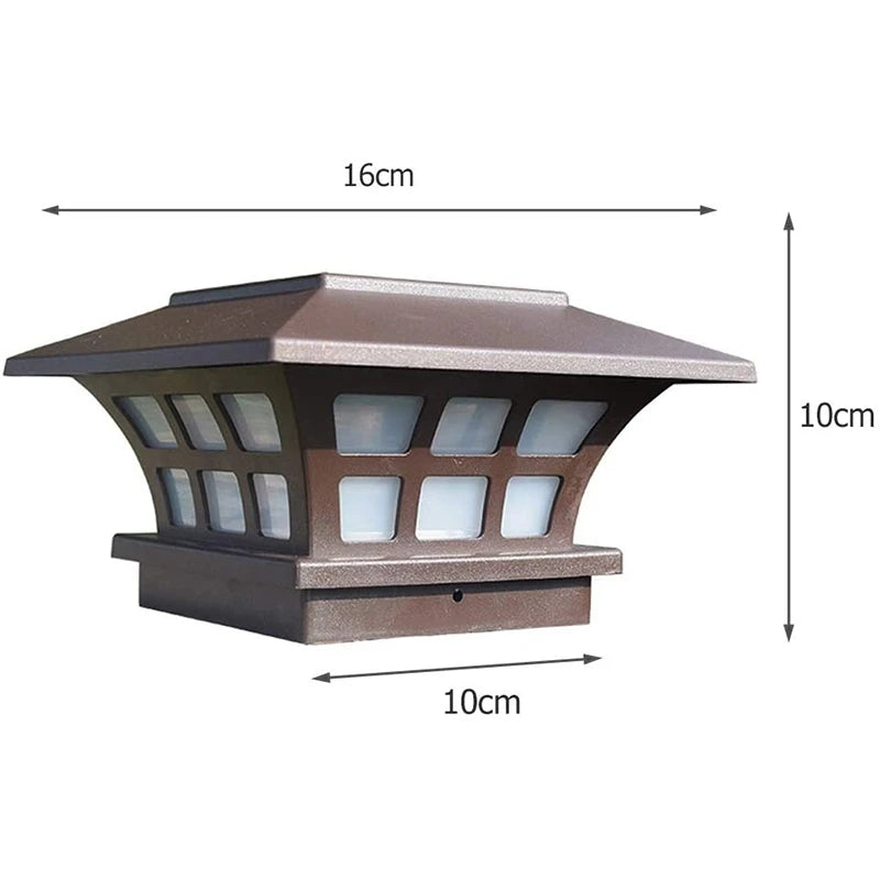 Solar Post Lamp Outdoor Waterproof Column Head Light for Garden Wall Lamp Garden Fence Landscape Lamp for Gate Garden
