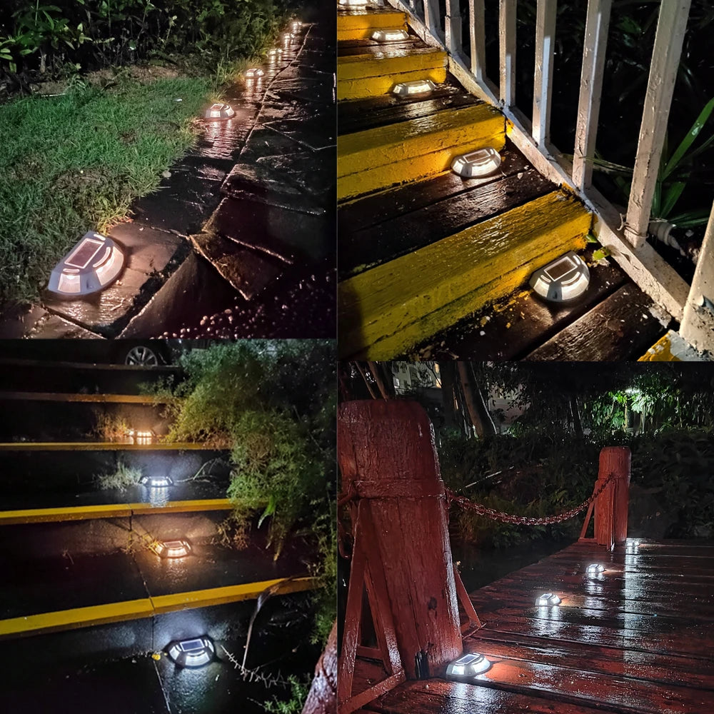Outdoor Solar Stair Light Driveway Deck Light LED Solar Powered Waterproof Road Markers for Pathway Step Garden Ground Sidewalk