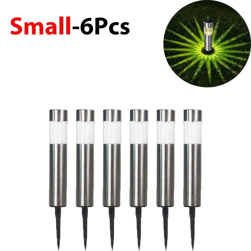 1/2/4/6/8 Pack Solar Garden Pathway Lights Outdoor Waterproof LED Lighting Ground Plug Bollard Light for Patio Garden Lawn Yard