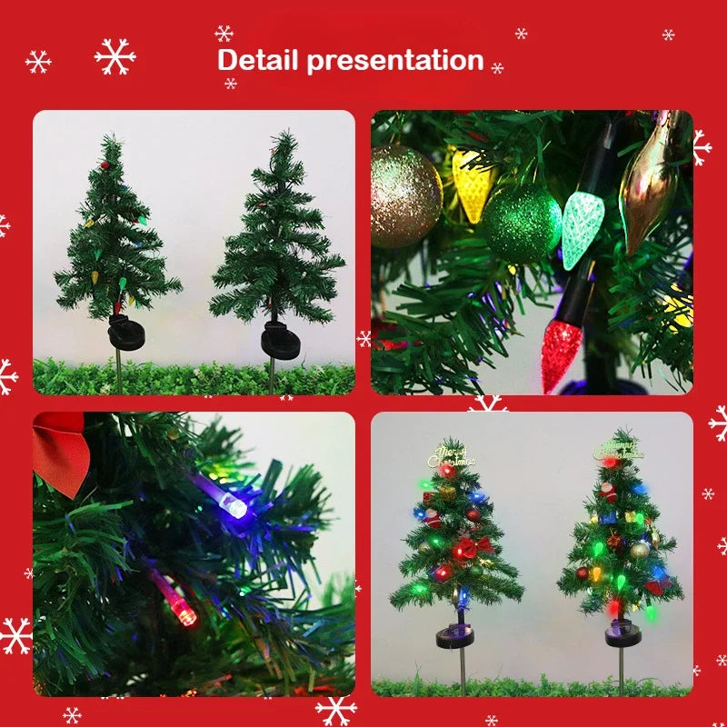 Solar Christmas Tree Garden Decorative Lights Lawn Lights Outdoor Led Snow Christmas Lights Garden