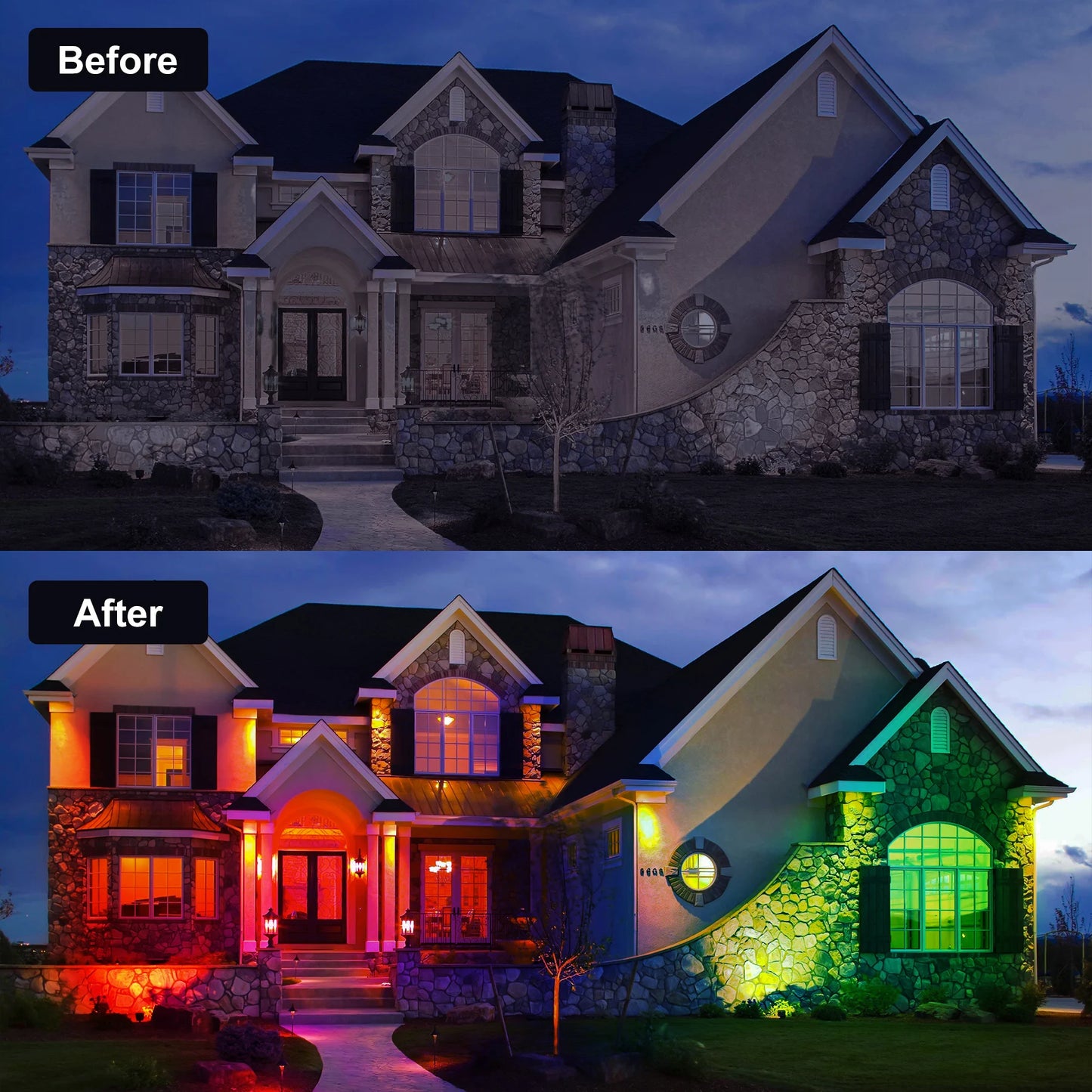 1/2/4PCS Solar Power Light Adjustable Light Temperature Solar Garden Light outdoor IP65 Solar Lamp Super Bright Solar Spotlight