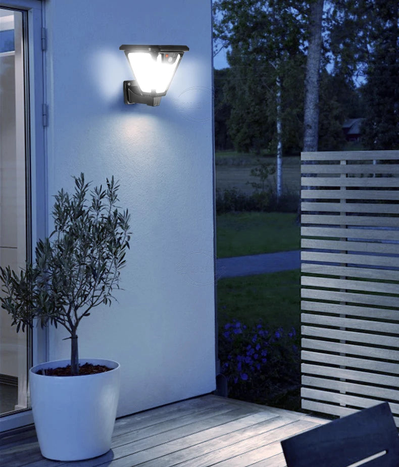 5000K Solar Pathway Garden Decor Lights Outdoor With Motion Sensor IP65 Waterproof Solar Lamp Patio Yard Lawn Sunlight Wall Lamp