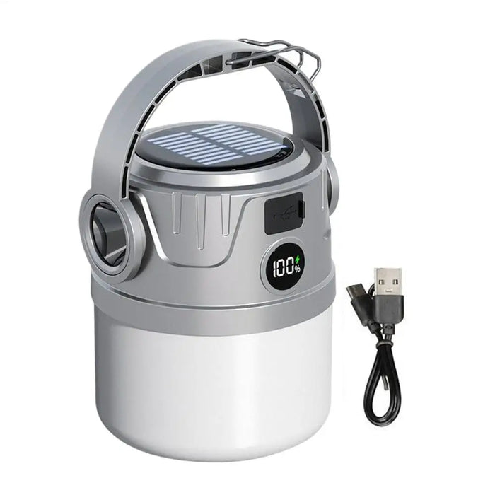 Camping Solar Lights Outdoor Tent Light Foldable Picnic Lantern 4 Speed Adjustable Lamp Flashlight Rechargeable LED Camp Lantern