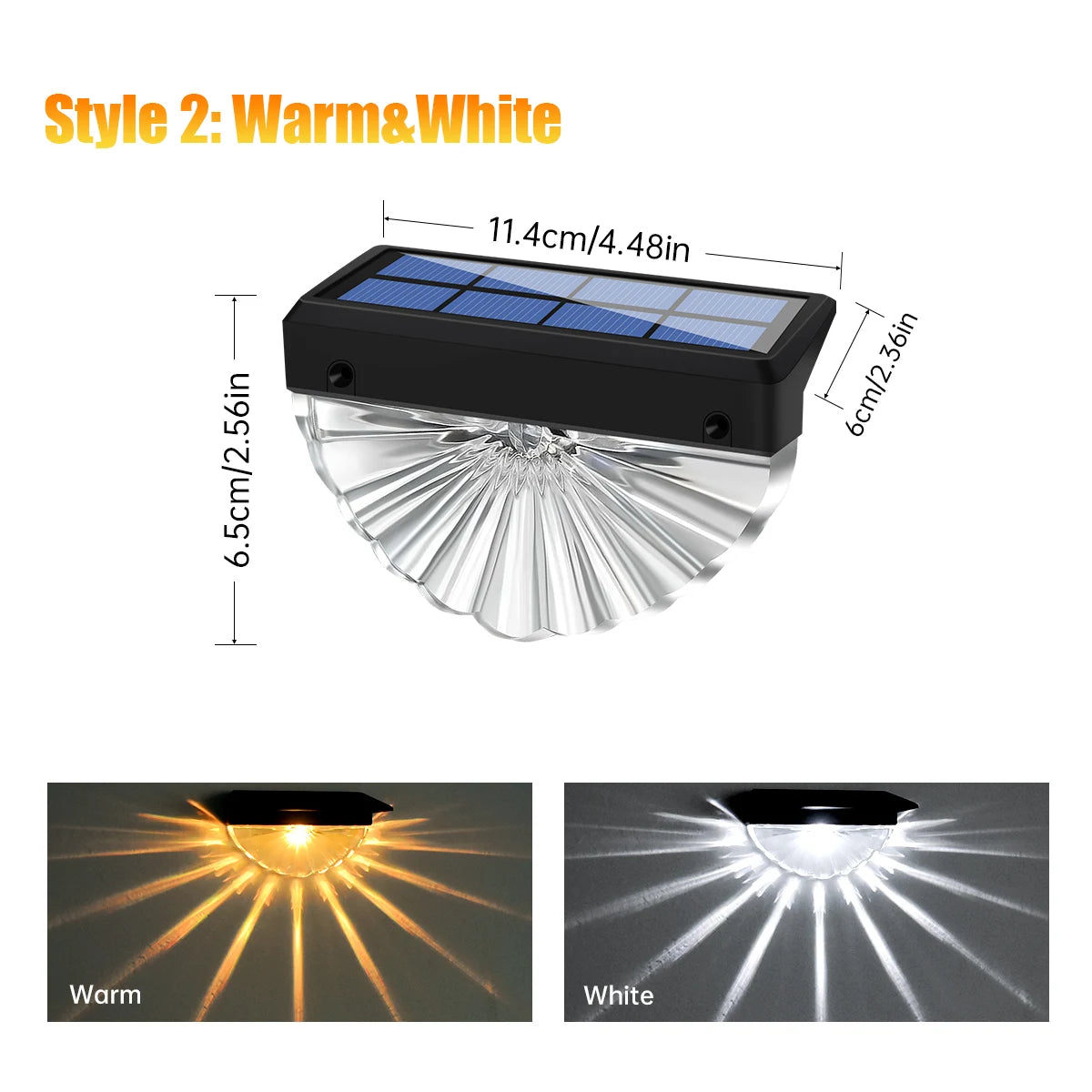 Solar Deck Lights Outdoor Waterproof LED Lights for Patio Stairs Yard Garden Pathway Step and Fences Warm White/Color Changing