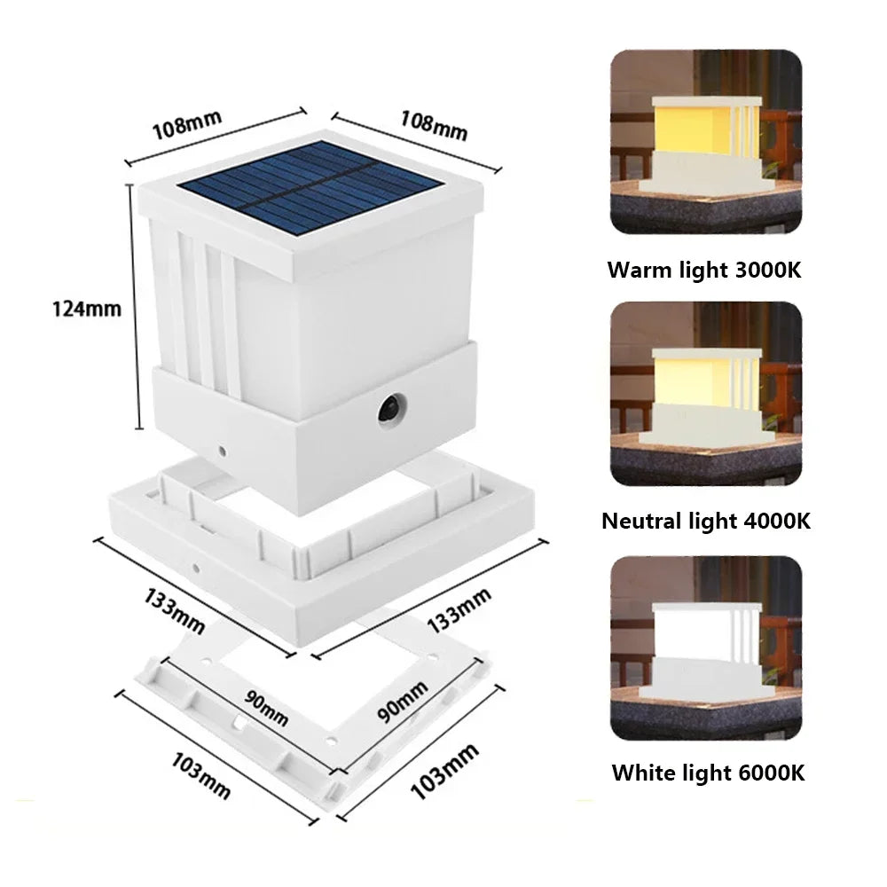 Solar Garden Light Outdoor Patio Fence Gate Street Lamp Waterproof Solar Post Light for Porch Stairs Lawn Courtyard Garden decor