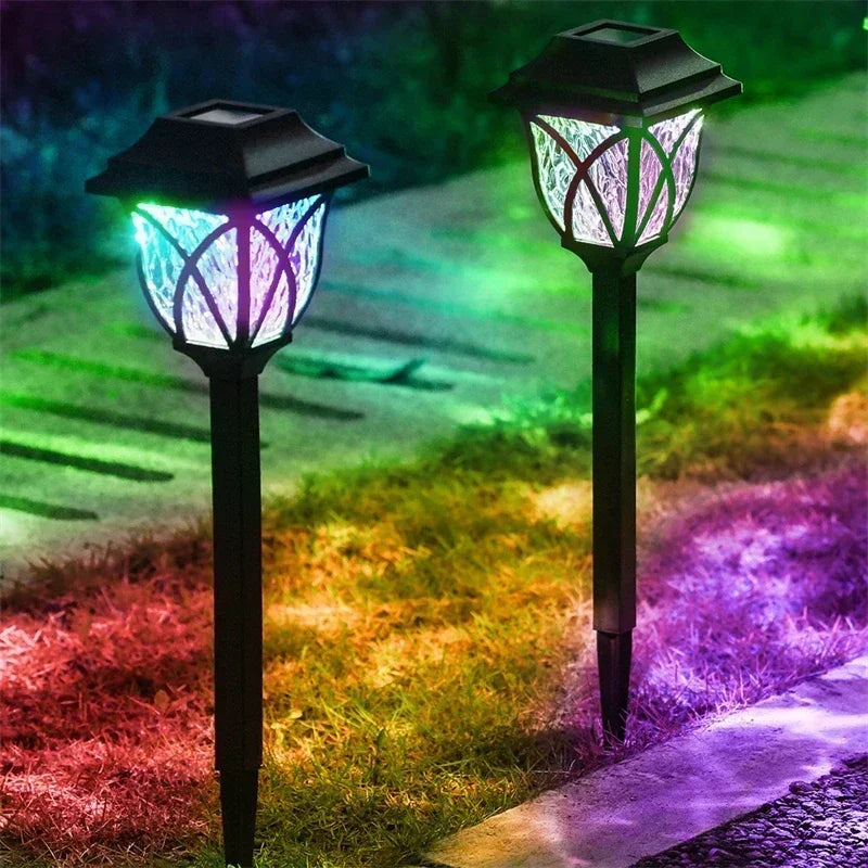 Solar Pathway Lights LED 2pack Outdoor Landscape Path Lamp Waterproof Solar Garden Lights for Yard Garden Walkway Patio Driveway