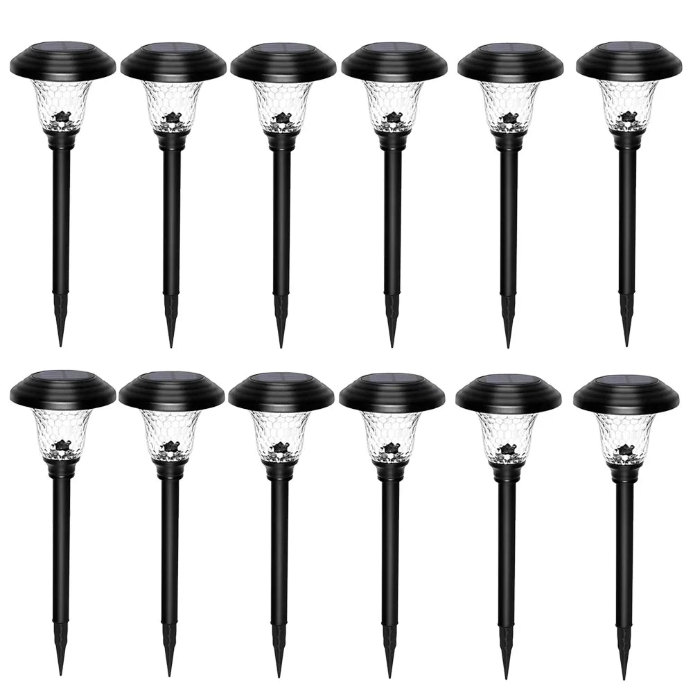 Solar Pathway Lights Outdoor Waterproof Bright Monocrystalline Silicon Garden Decora Light LED Landscape Lamp for Yard Fenced