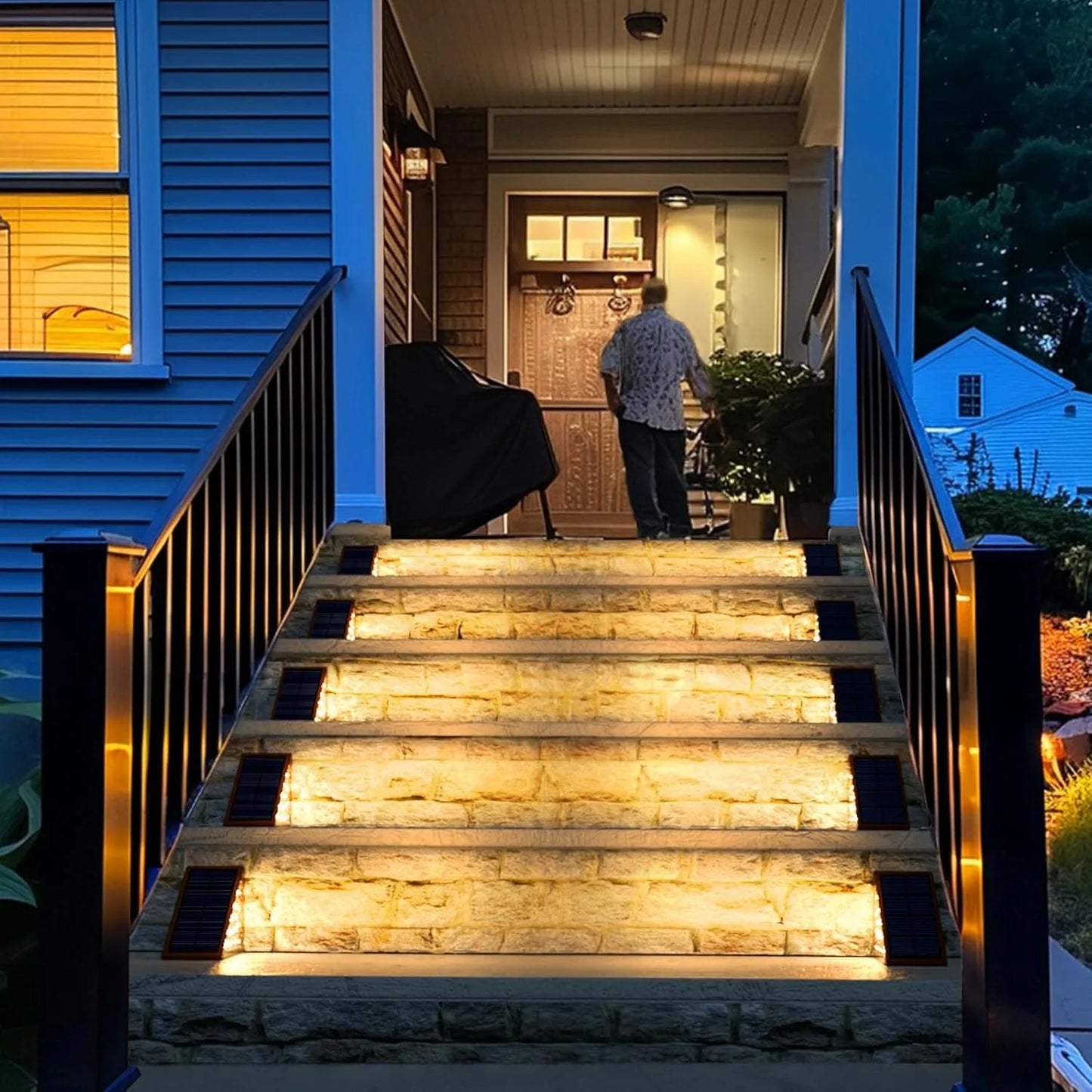 Solar Step Lights for Outside,1-4pack Solar Stair Lights Outdoor Waterproof IP65,Outdoor Deck Step Lights,Solar Lights for Stair