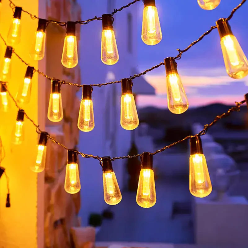 Solar Powered lamp Outdoor string lights Courtyard hanging lights LED bulbs garden porch courtyard balcony terrace lighting 733