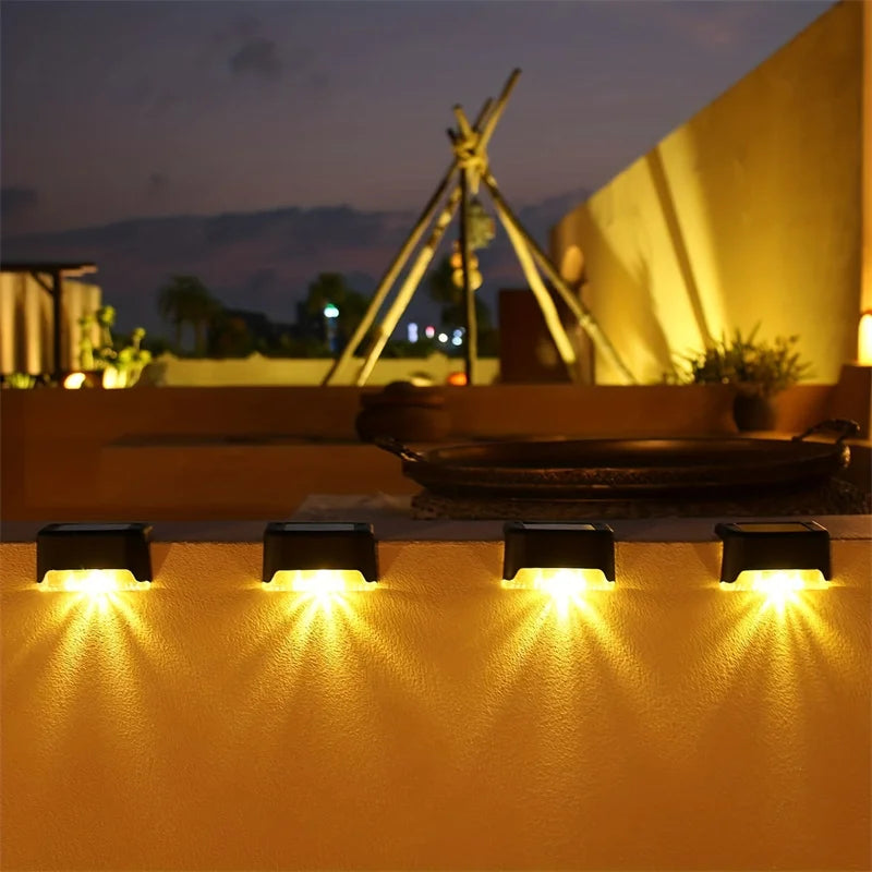 4/8/12pcs LED Solar Step Lamp Outdoor Garden Lights Solar Stair Light Waterproof Fence Lamp Decoration for Patio Path Deck Stair