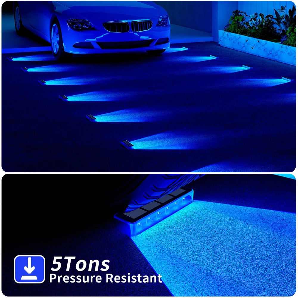 Solar Deck Lights Outdoor Waterproof LED Step Sidewalk Stair Garden Light IP68 Auto On/Off Solar Powered Dock Driveway Lighting