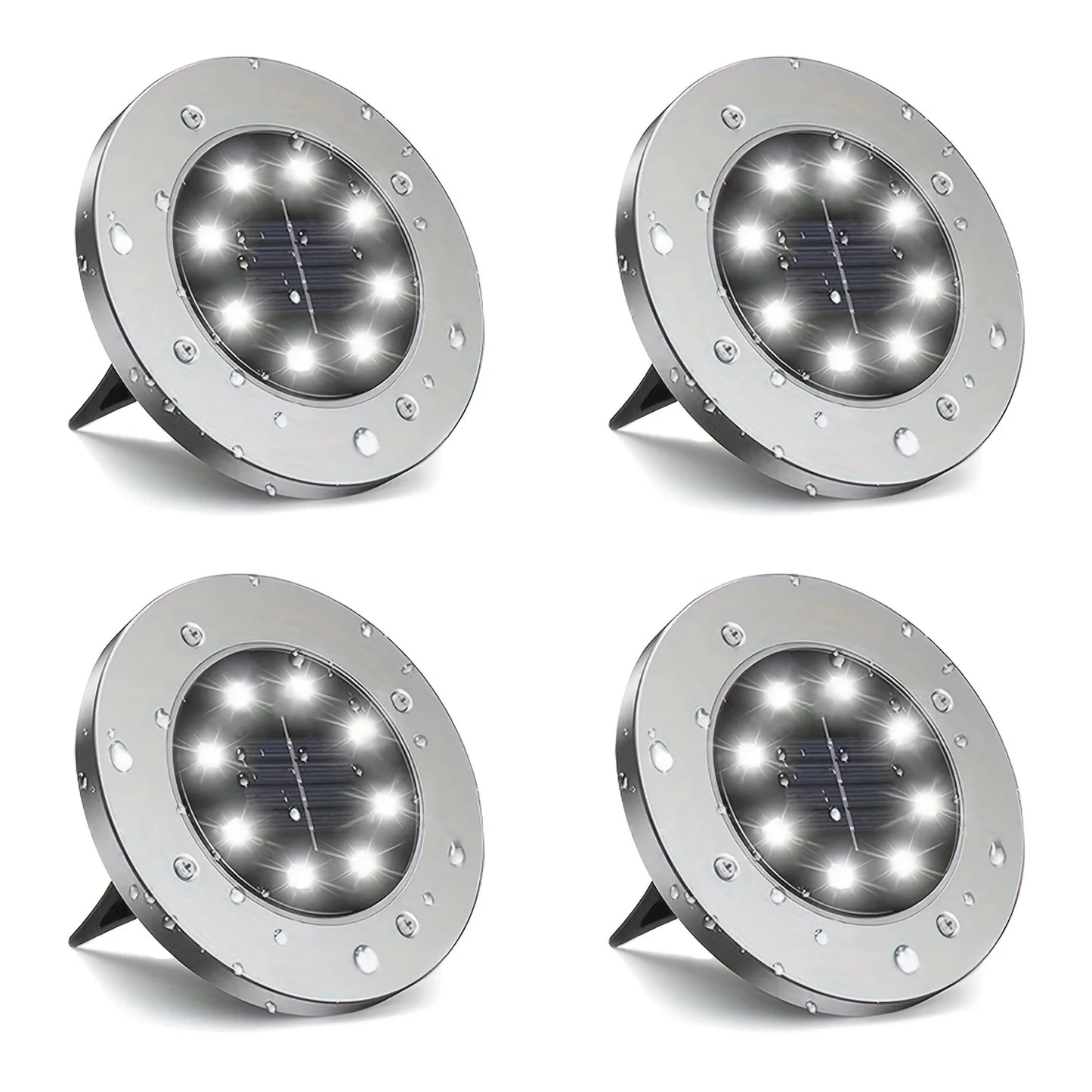IP68 LED Outdoor Solar Power Ground Light Solar Path Deck Lights Underground Light Yard Driveway Lawn Garden Decor Lighting