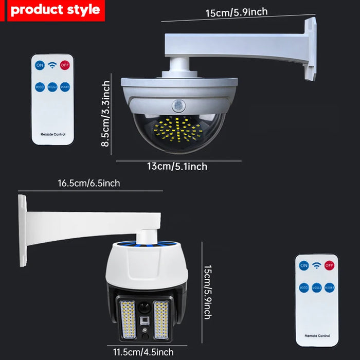 Solar Powered Fake Security Camera Shape Solar Light with PIR Motion Sensor Detection Lights for Outdoor Home Office Shop Garage