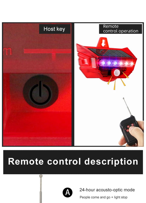 Sound And Light Alarm Solar Wireless Infrared Sensor Home Anti-theft Sound And Light Alarm For Farm Gardens Factory Warehouse