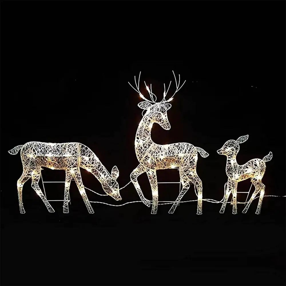 Lighted Christmas Reindeer Water Resistant Solar Light Up Decoration For Garden Outdoor Standing Elk Ornament For Yard Lawn