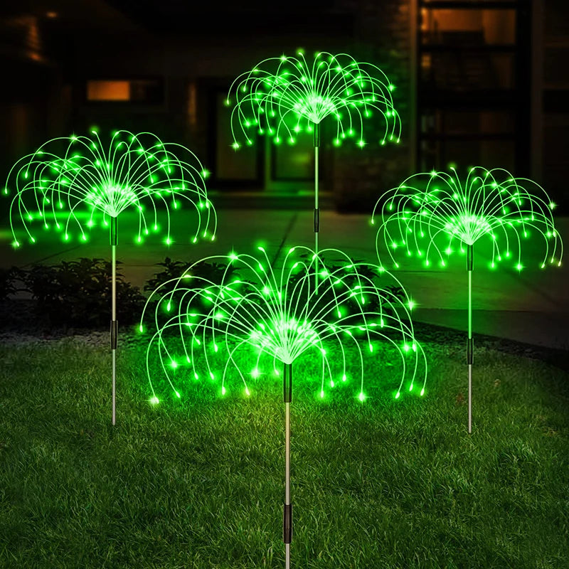 Solar LED Pathway Lights Outdoor Waterproof Garden Decor Firework Fairy Solar Lawn Lamp For Patio Walkway Yard