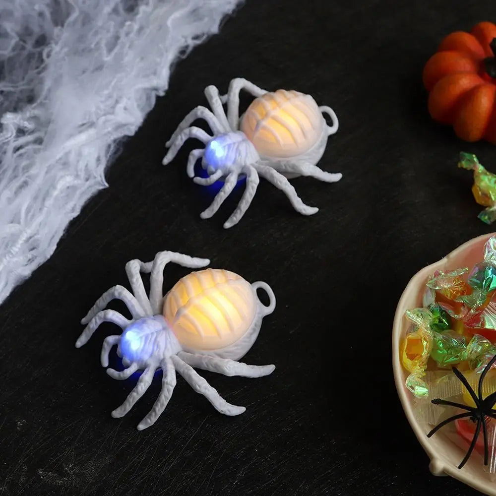 Waterproof Halloween Glowing Spiders Light Realistic Decorative Illuminated Spiders Light Scary LED Spiders Light Haunted House