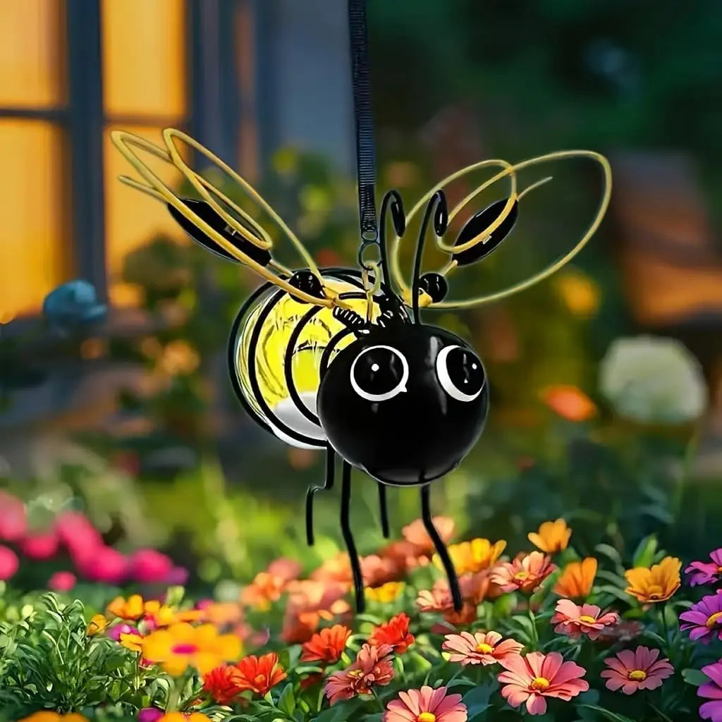 Solar Bees Lights Outdoor 2025 , Christmas, Yard, Patio, Porch (yellow-2pcs)
