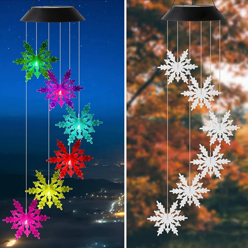 Solar Light Butterfly Windchime Light Rechargeable Christmas All Hallows' Day Party Atmosphere Landscape Balcony Decoration Lamp