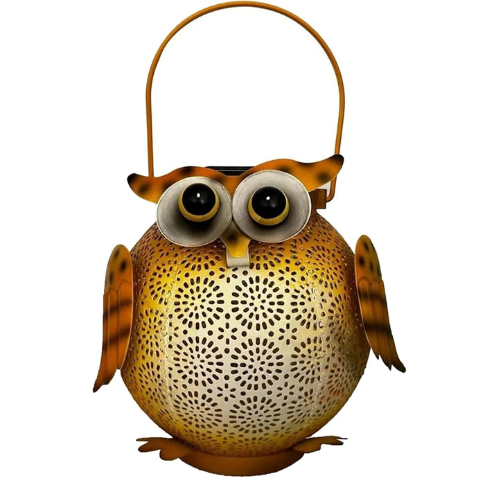 Hanging Solar Lantern Garden Light Waterproof Metal Decorative Solar Light Outdoor for Patio Yard Table Pathway Owl Pattern