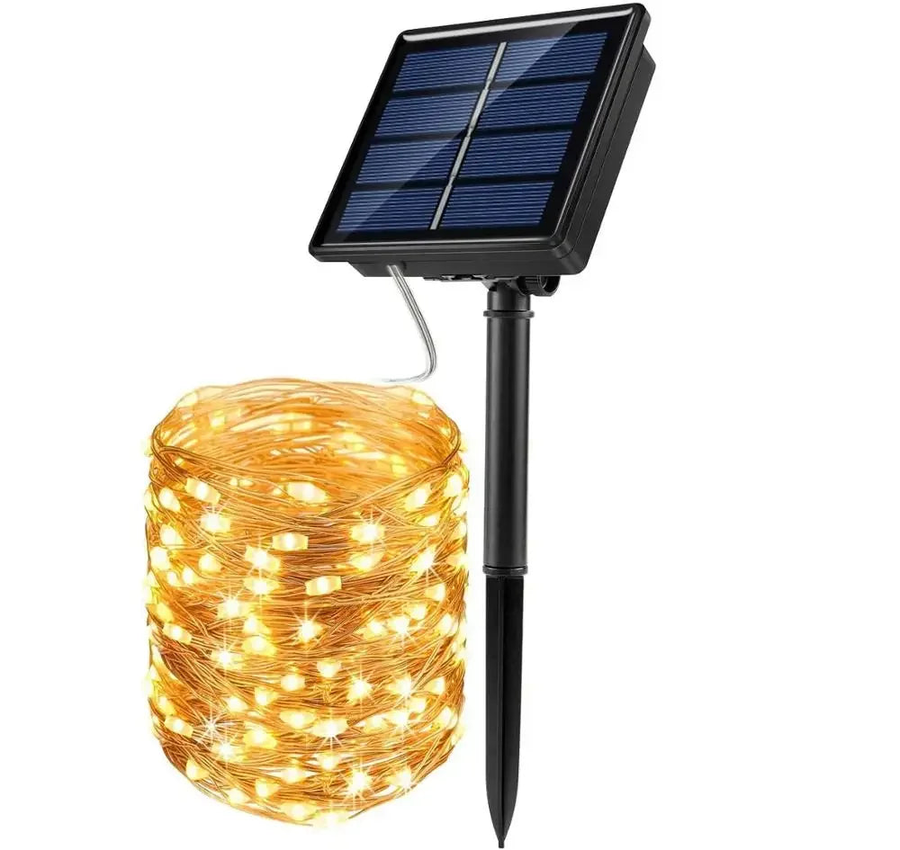 50-300 LED Solar Christmas String Lights Fairy Garden Outdoor Party Lamp 8 Modes Balcony Lights for Tree Patio Wedding Decor