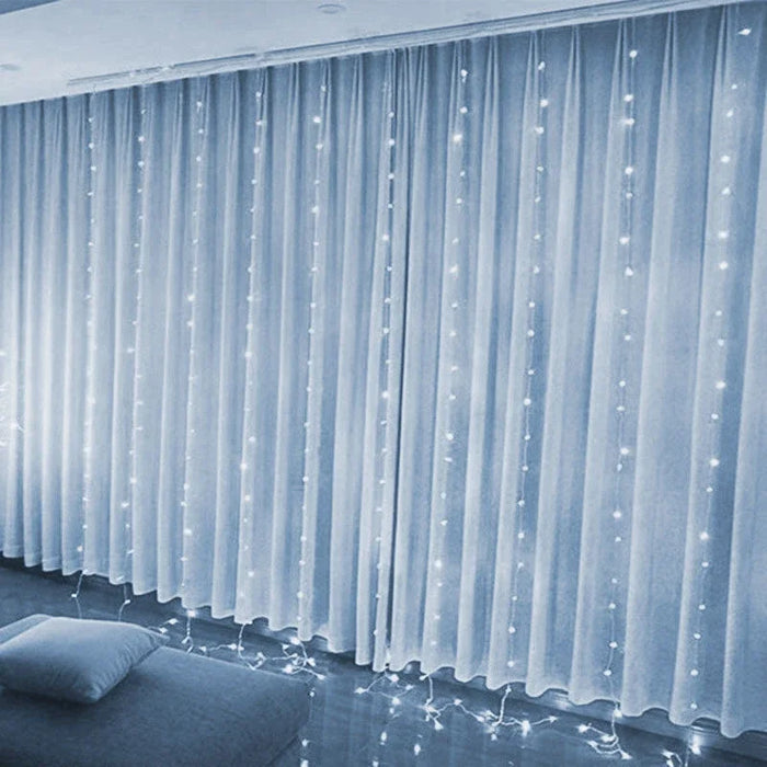 6M/3M LED Curtain Fairy Lights,8 Lighting Modes,Outdoor/Indoor Decoration for Christmas Wedding Party,Garden,Living Room,Bedroom