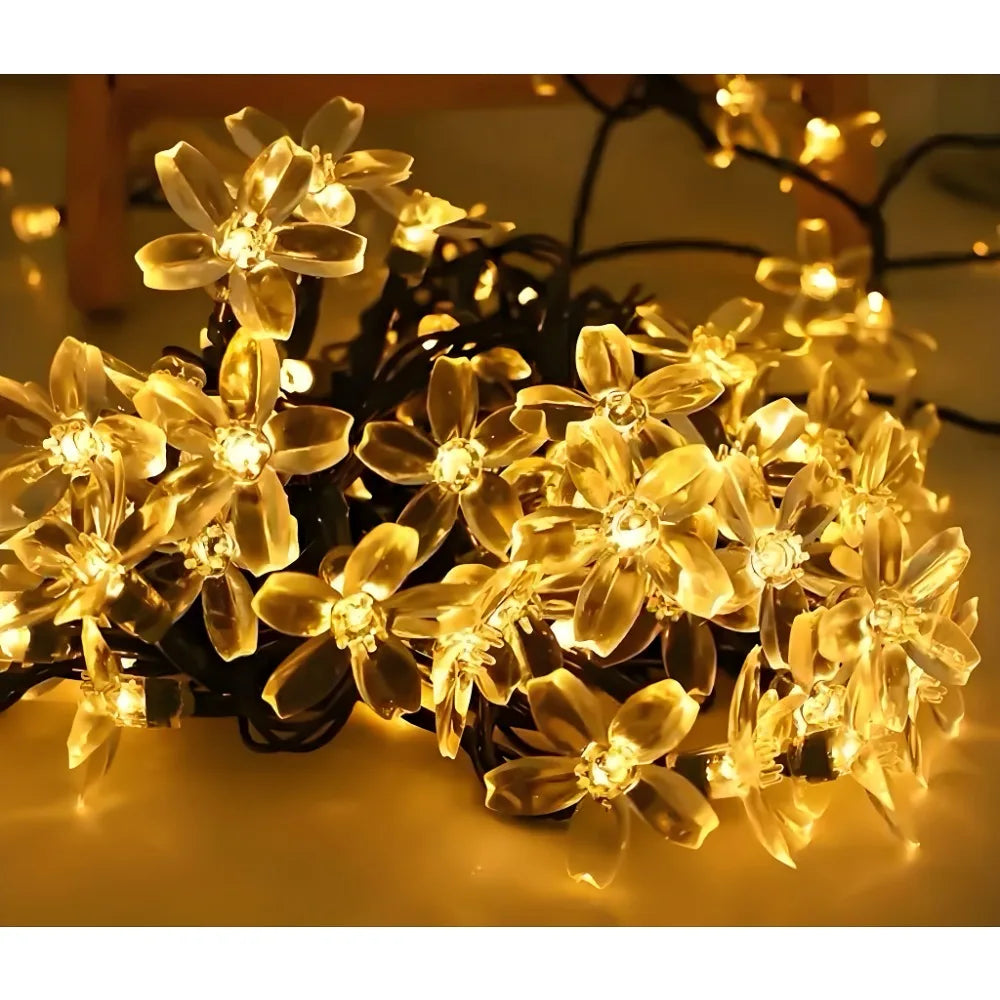 Solar Flower Lights Outdoor Solar String Lights for Garden, Patio, Fence & Christmas Decor 
