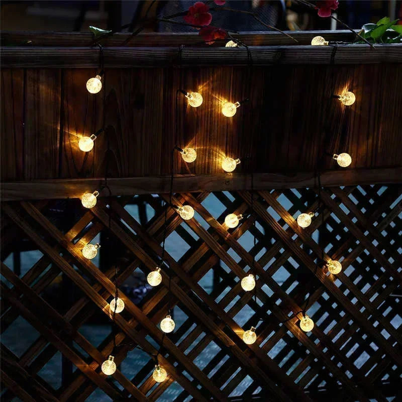 Solar Light String Festoon LED Bubble Ball Outdoor Fairy Solar Garland Lamp Wedding Party Holiday Balcony Christmas Decoration
