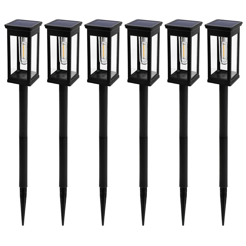 Retro Solar Pathway Warm Lights Outdoor Waterproof Solar Powered Garden for Walkway Yard Backyard Landscape Lighting Decorative