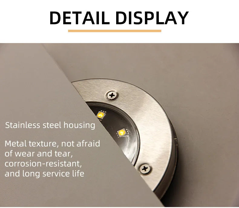 4PCS Solar LED Floor Lamp 4LED/8LED Outdoor Lawn Light Waterproof Underground Lamps for Lawn Decoration Garden Terrace Courtyard