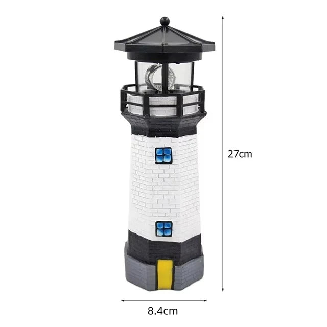 Solar Lighthouse with Rotating Lamp Garden Lights Outdoor Decorative LEDs Light for Path Yard Lawn Patio Drop shipping