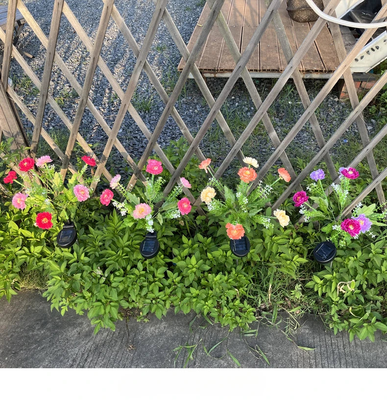 Solar Carnations Flower Lights Snow Lotus Outdoor Decoration Courtyard Garden Villa Atmosphere Lawn Ground Lights