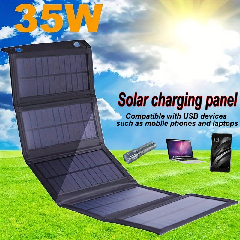 Portable Solar Panel 35W High Power Waterproof Foldable Outdoor Power Supply USB Computer Mobile Phone For Outdoor Camping