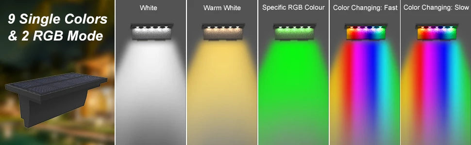 4pcs Solar Deck Lights Outdoor Stairs Fence Yard Patio Step Lamp Waterproof Led RGB Garden Terrace Guardrail Pathway Solar Light
