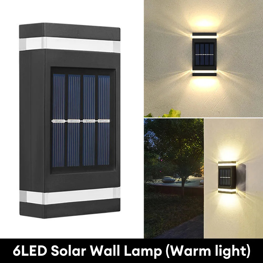 Solar Wall Lamp Outdoor Waterproof Fence Light Solar Powered LED Lamp Garden Step Light Yard Lawn Landscape Lamp Patio Decor