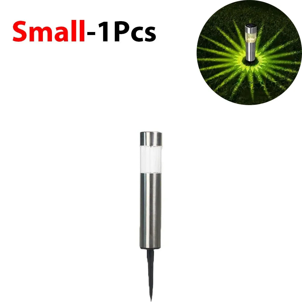1/2/4/6/8 Pack Solar Garden Pathway Lights Outdoor Waterproof LED Lighting Ground Plug Bollard Light for Patio Garden Lawn Yard