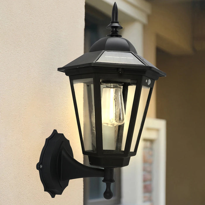E2 Solar Flame Hanging Lantern Lights Outdoor IP65 3 Modes Solar Powered Lamp Wall Mounted Lights Fence Patio Porch Garden Decor