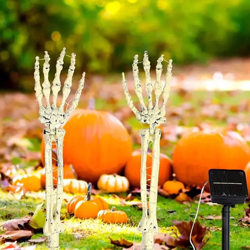 2PC Halloween Solar Garden Lights Outdoor Waterproof Ghost Hand LED Stake Lights Horror Atmosphere Decoration Lamp For Festival