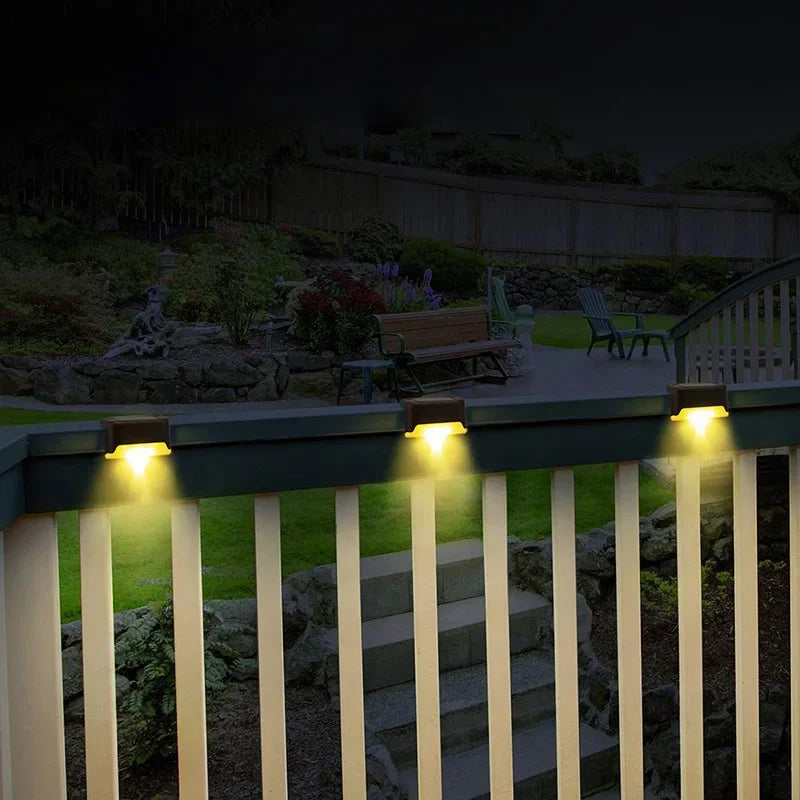 1~24PCs LED Solar Step Lamp Path Stair Outdoor Garden Lights Waterproof Balcony Light Decoration for Patio Stair Fence Light