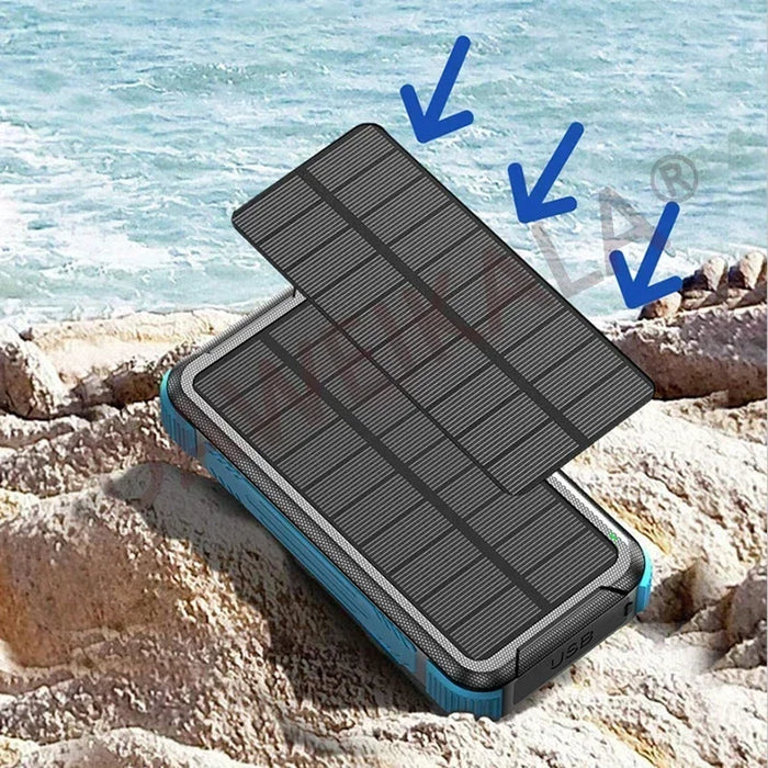 Solar Power Bank 99000mAh External Battery LED SOS Flashlight FAST Charging Portable Waterproof Powerbank for Smart Mobile Phone