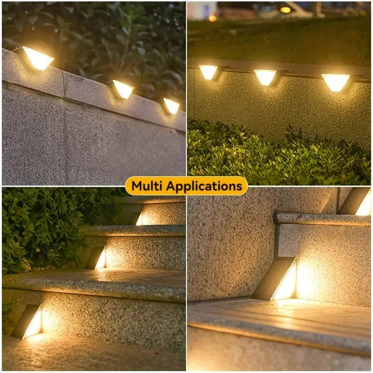1/2/4pcs LED Solar Stair Light 3000K Waterproof Outdoor Garden Passage Courtyard Terrace Guardrail Step Light Landscape Light